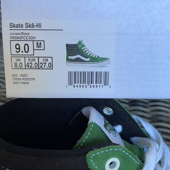 Vans Skate Sk8-Hi Juniper/Black MENS - Picture 16 of 16